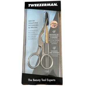 Tweezerman Eyebrow Shaping Scissors & Brush 2 Pc Set Stainless Steel New in Box